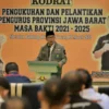 Gubernur Jawa Barat Ridwan Kamil saat menghadiri pelantikan kepengurusan Keluarga Olahraga Tarung Derajat Provinsi Jabar di Kota Bandung, Sabtu (5/3/2022). (Foto: Pipin Sauri/Biro Adpim Jabar)