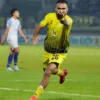 Selebrasi Rizky Pora usai Cetak Gol ke Gawang PSIS. Barito Putera vs PSIS: Barito Menang Telak 3-0. Foto: instagram.com/psbaritoputeraofficial