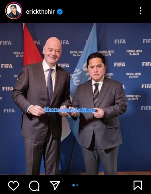 pertemuan erick thohir dengan presiden FIFA