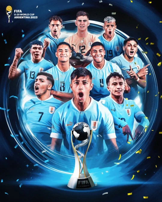 Skuad Tim Uruguay U-20 saat Juara Piala Dunia U-20. Uruguay U-20 Juara Piala Dunia U-20 usai Tumbangkan Italia U-20. Foto: twitter.com/idextratime