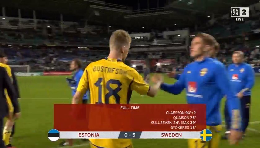 Hasil Pertandingan Estonia vs Swedia