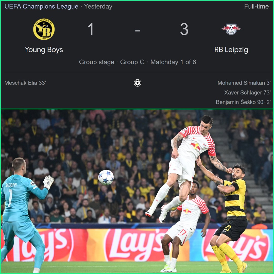 Hasil Young Boys vs RB Leipzig