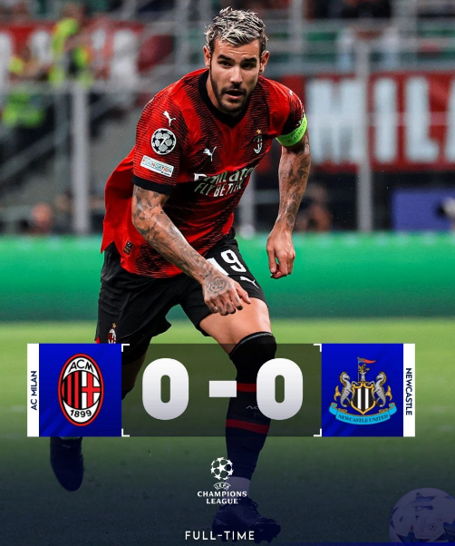 Hasil Pertandingan Grup F AC Milan vs Newcastle United : Keduanya Harus Puas Berbagi 1 Poin Setelah Hasil Imbang yang Diraih Pada Liga Champions Eropa 2023/2024