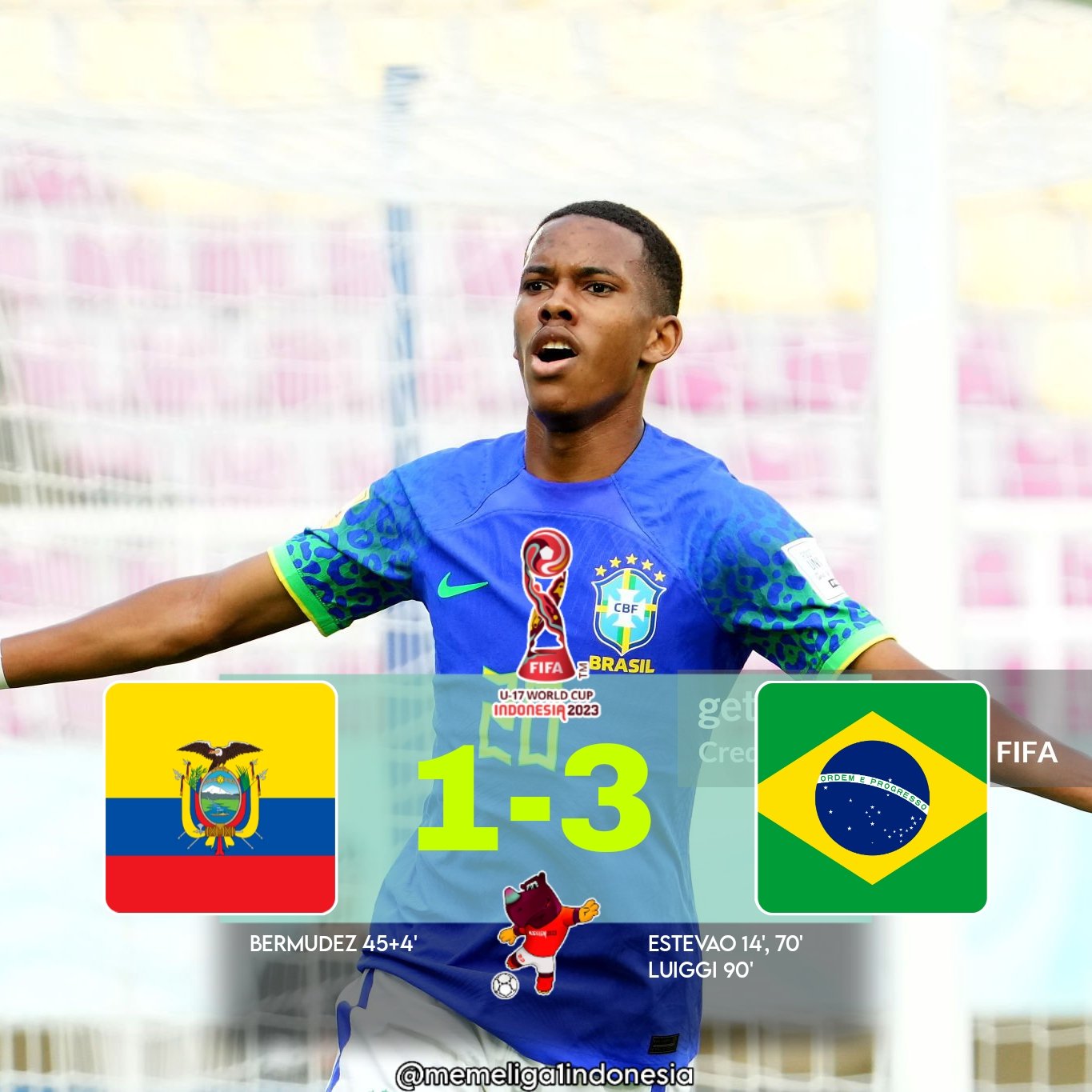 Hasil Ekuador U-17 vs Brasil U-17 di Babak 16 Besar Piala Dunia U-17 2023