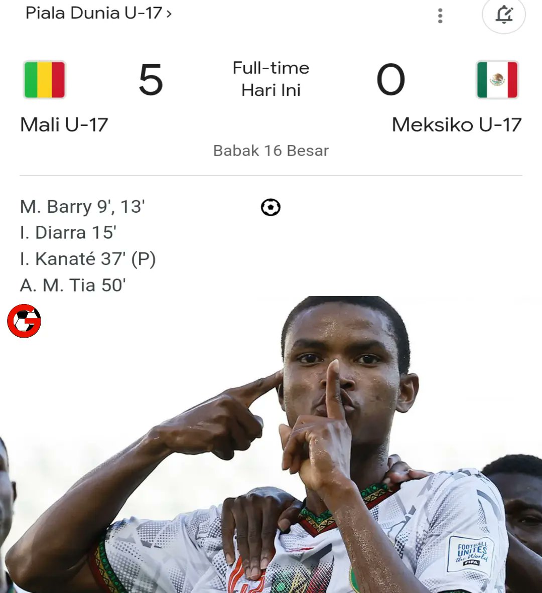 Hasil Mali U-17 vs Meksiko U-17 di babak 16 besar Piala Dunia U-17 2023