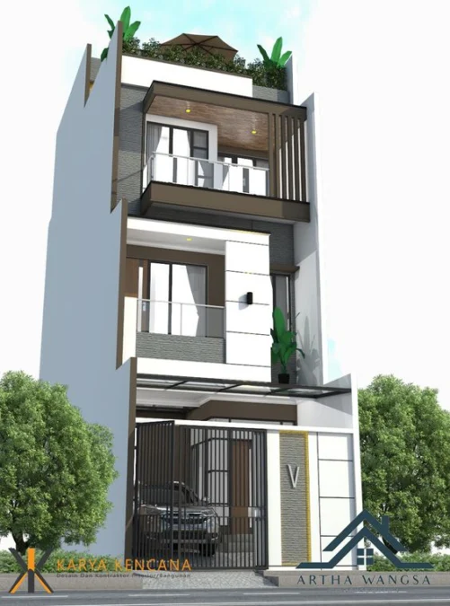 Rekomendasi Desain Rumah 3 Lantai dengan Rooftop Modern
