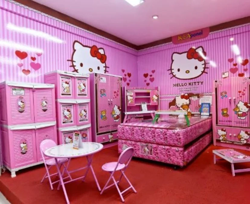 Desain Kamar Anak Perempuan Tema Hello Kitty Yang Cantik Dan Menggemaskan