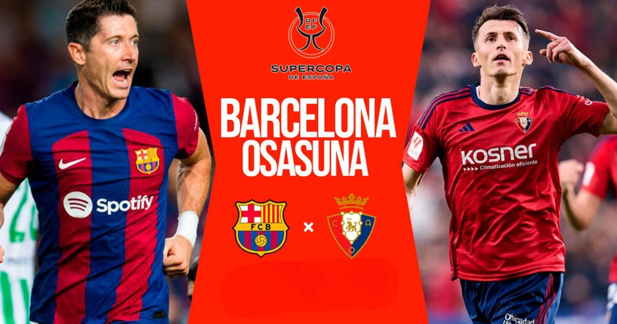 Barcelona vs Osasuna di Piala Super Spanyol 2023/2024