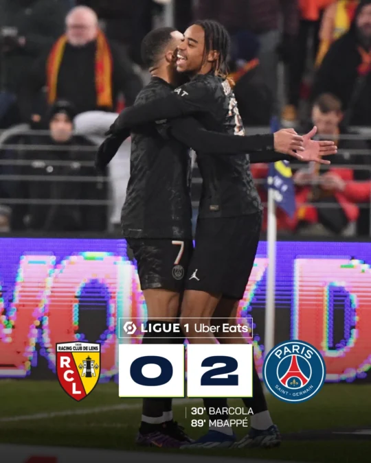Hasil Lens vs Paris Saint-Germain di Ligue 1 2023/2024
